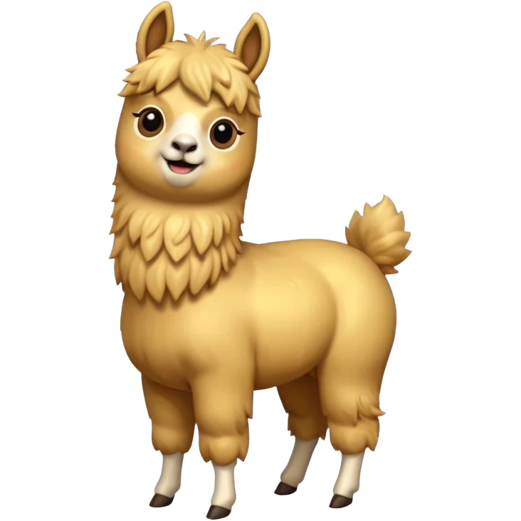 A small golden llama dancing emoji