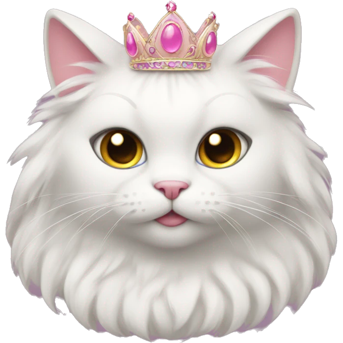 fluffy cat in a princess dress and a pink tiara emoji