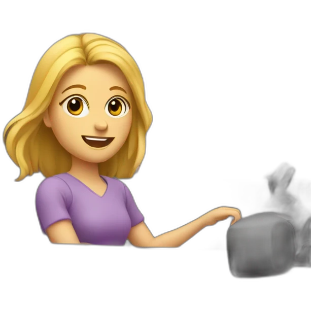 Fille dans un voiture mauve emoji