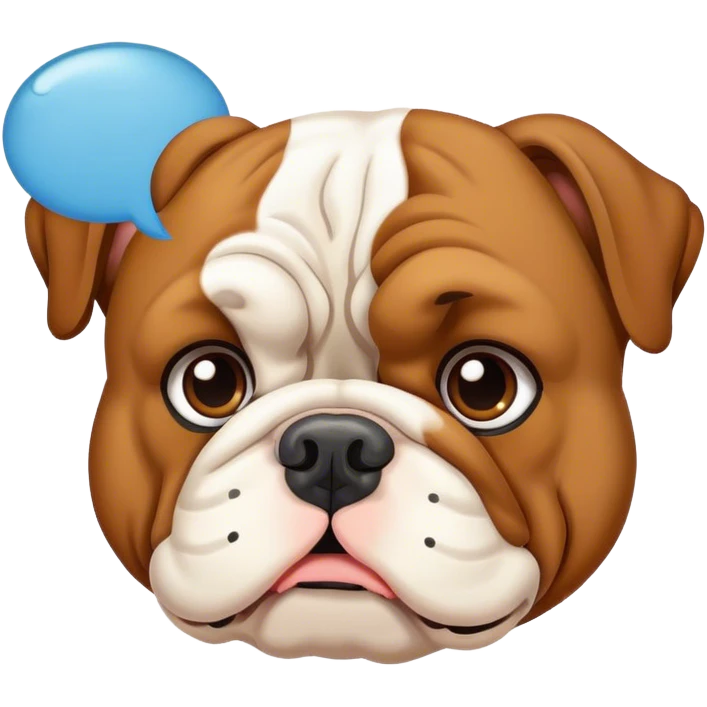 Bulldog with a thought bubble  emoji