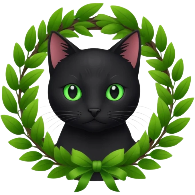 wreath black cat emoji
