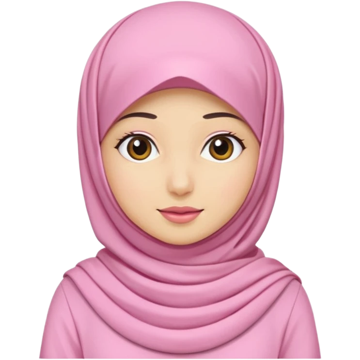 wanita hijab pink baju putih emoji