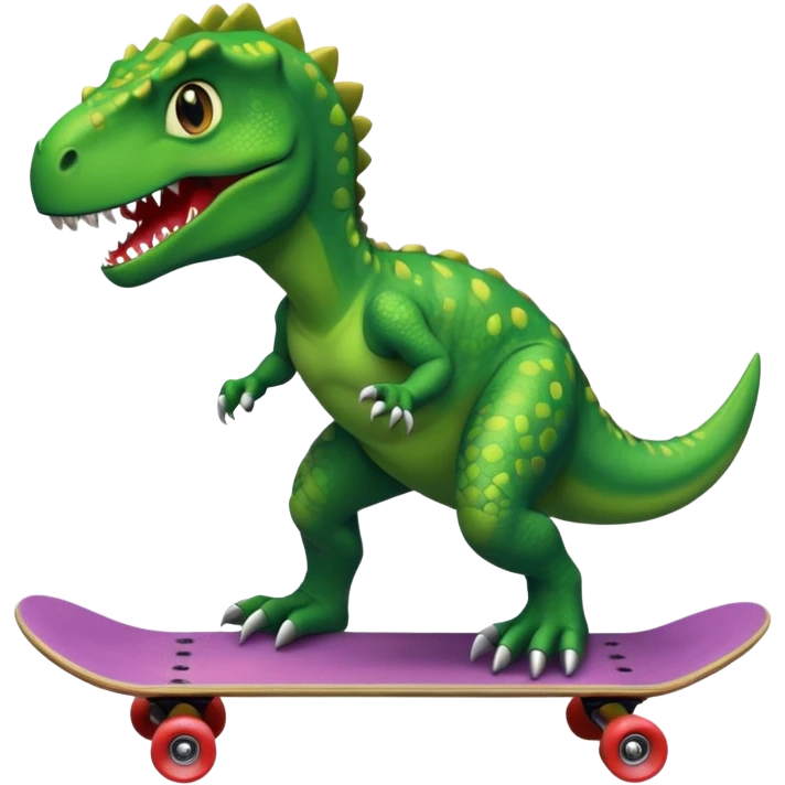 Dinosaur on a skateboard emoji