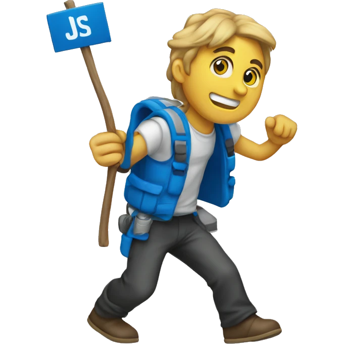 crete reaact js blue em emoji
