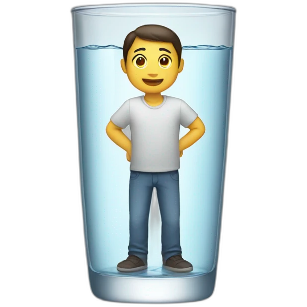 A person standing in a glass of water emoji