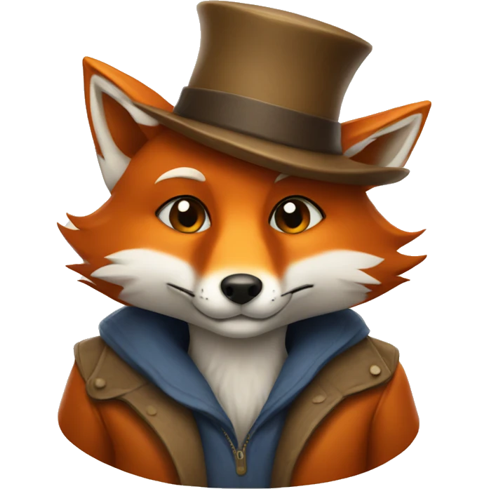 Fox with a hat emoji
