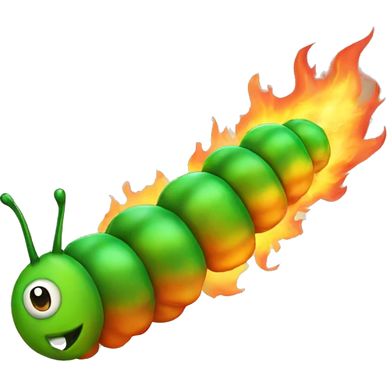 catepillar on fire emoji