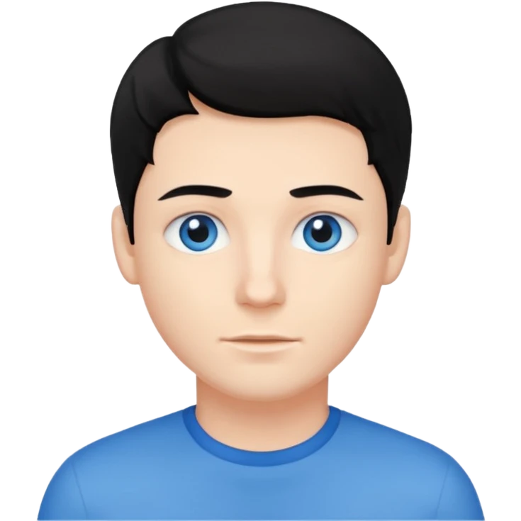 Joven blanco de buena parecencia cabello negro emoji