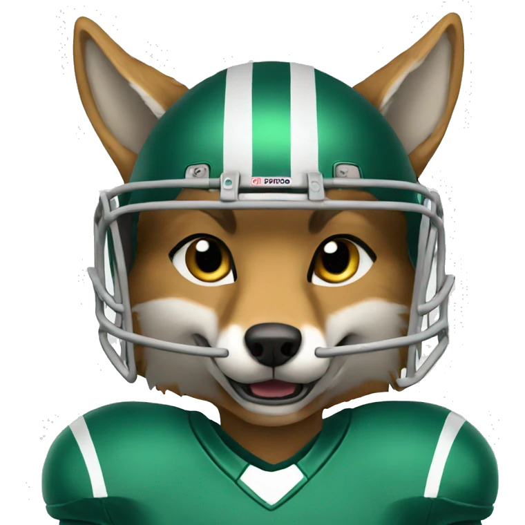 Female Coyote animal wearing football gear emoji