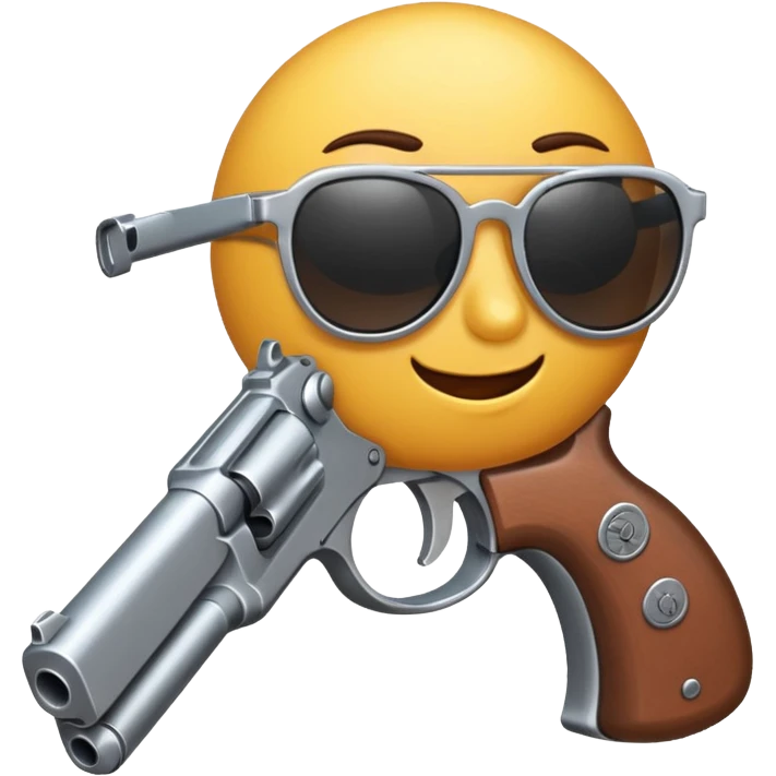 gun with cool sunglasses emoji