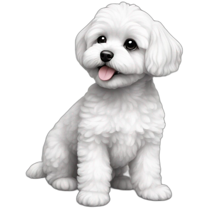 Maltipoo black and white emoji