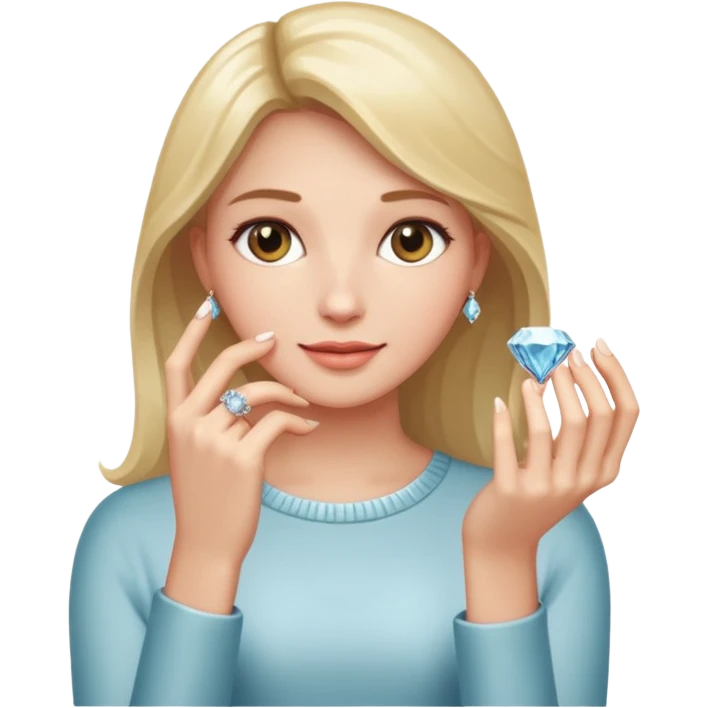 fingers holding a diamond engagement ring  emoji