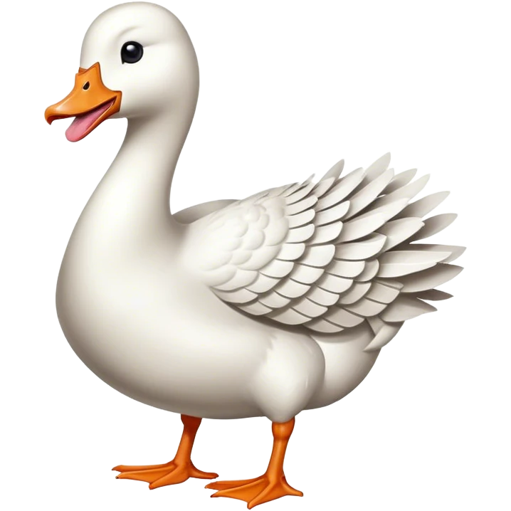 A goose getting arrested with its tongue out emoji