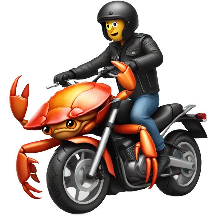 Crab riding a motorcycle  emoji