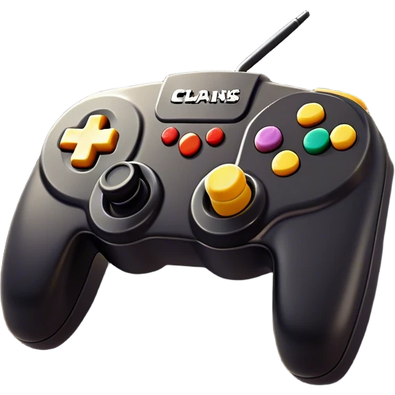 Clash of Clans aesthetic: Cinematic Playful Nintendo 64 Console Portrait Emoji, rendered in a 3D vector-style similar to standard emojis with minimal shading and bold, simplified shapes. A compact, distinct form with signature details, softly glowing with a nostalgic gaming charm. Simplified yet unmistakably iconic, highly detailed and consistent, glowing with a soft radiance and high shine. Stylized with a touch of retro gaming magic and a soft glowing outline, capturing the essence of a beloved gaming relic with a friendly, playful manner! emoji