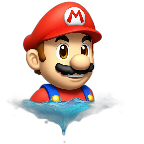 Mario qui bois de l'eau emoji