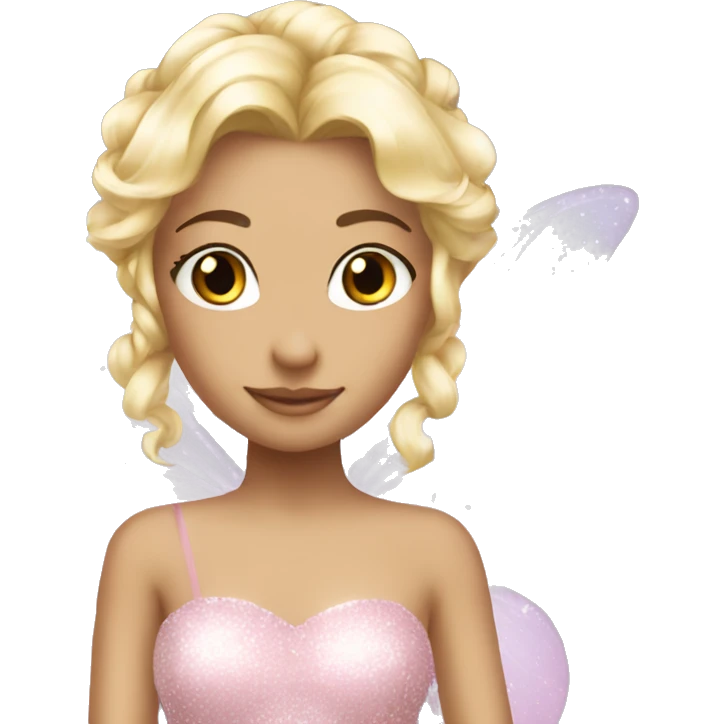 light pink fairy princess sparkly dress blonde emoji