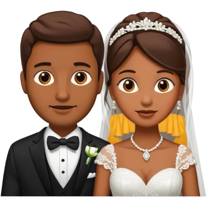Brown skinned bride and groom emoji
