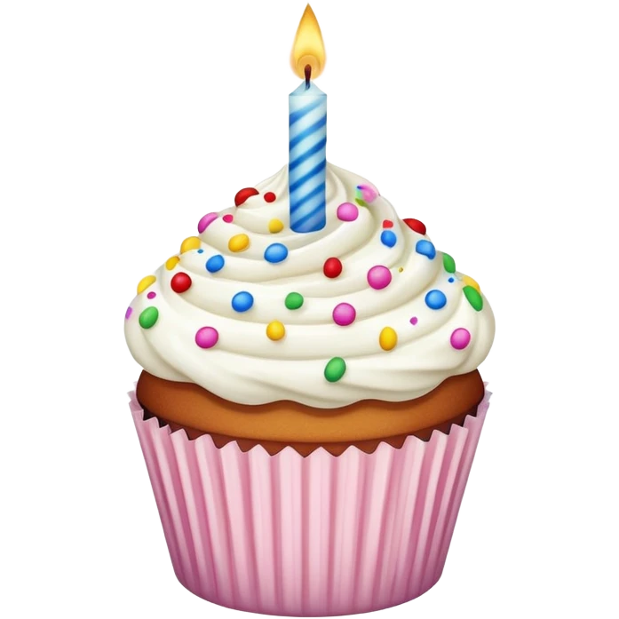 birthday cake icon but cup cake one candle emoji
