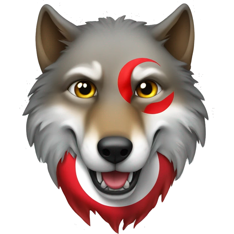 Wolf with Turkish flag on it emoji