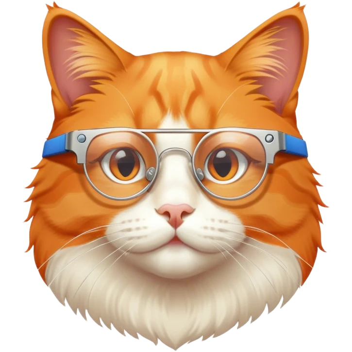 Orange cat with google glas emoji