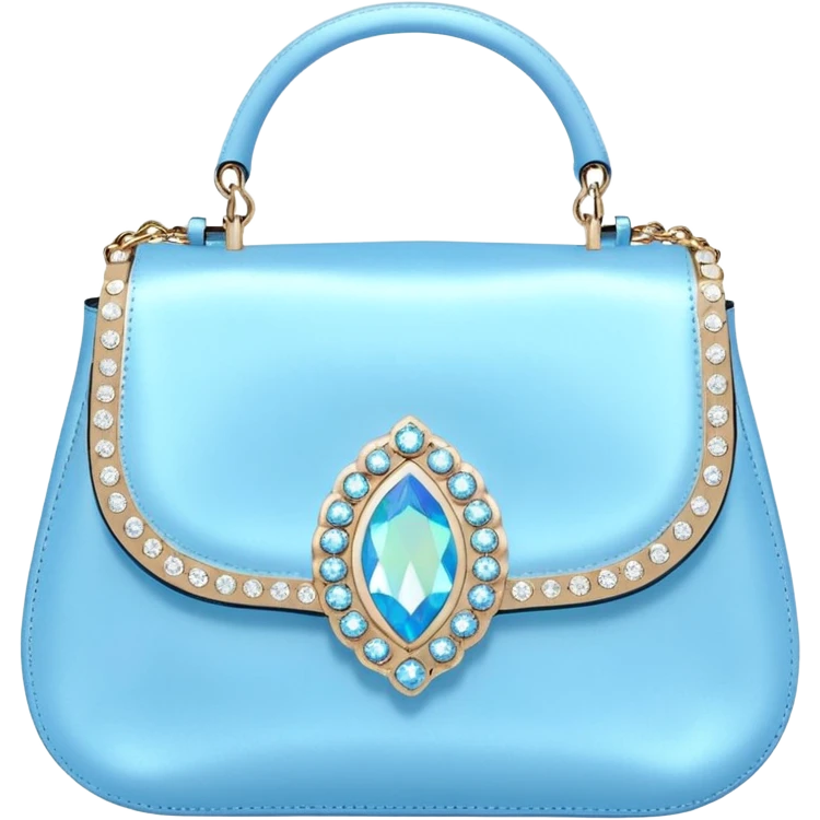 blumarine pastel blue rhinestone bag emoji