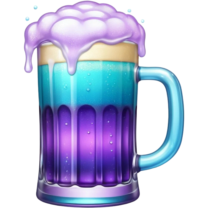 glitter cian and purple beer
 emoji