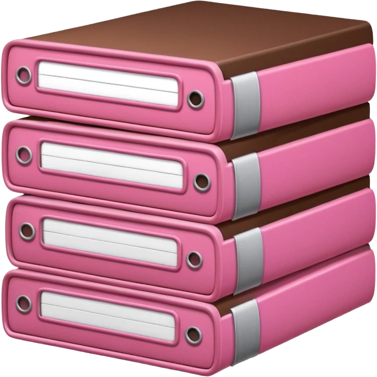 pink and brown files pile emoji