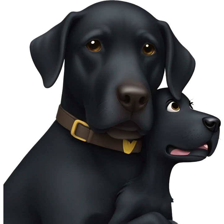 black lab hugging batman  emoji