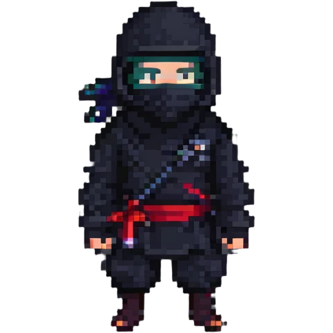 pixel art masked ninja emoji