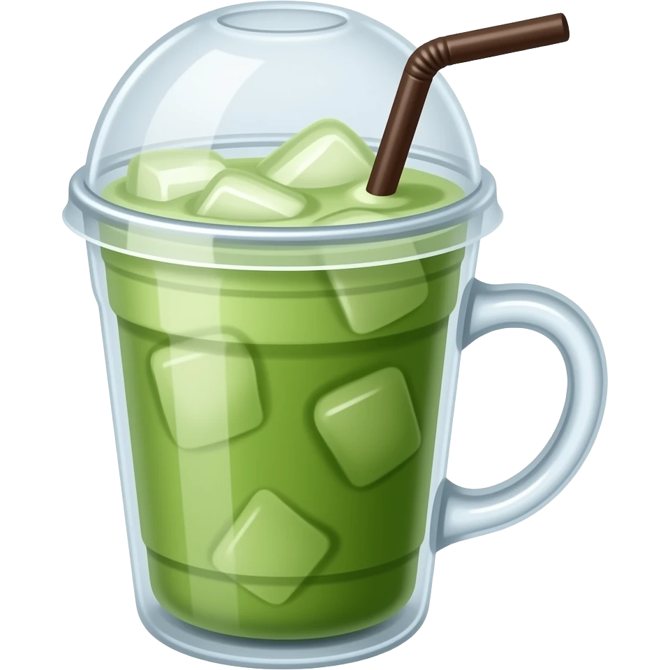 Cold Matcha Latte with ice cream emoji
