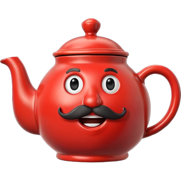 talking teapot red with mustach emoji