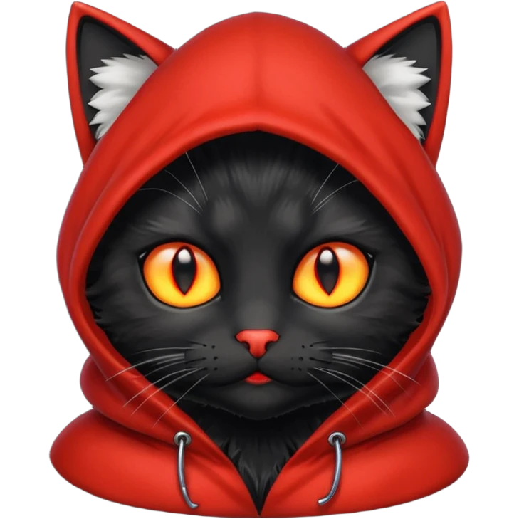 Black Cat with red hood emoji