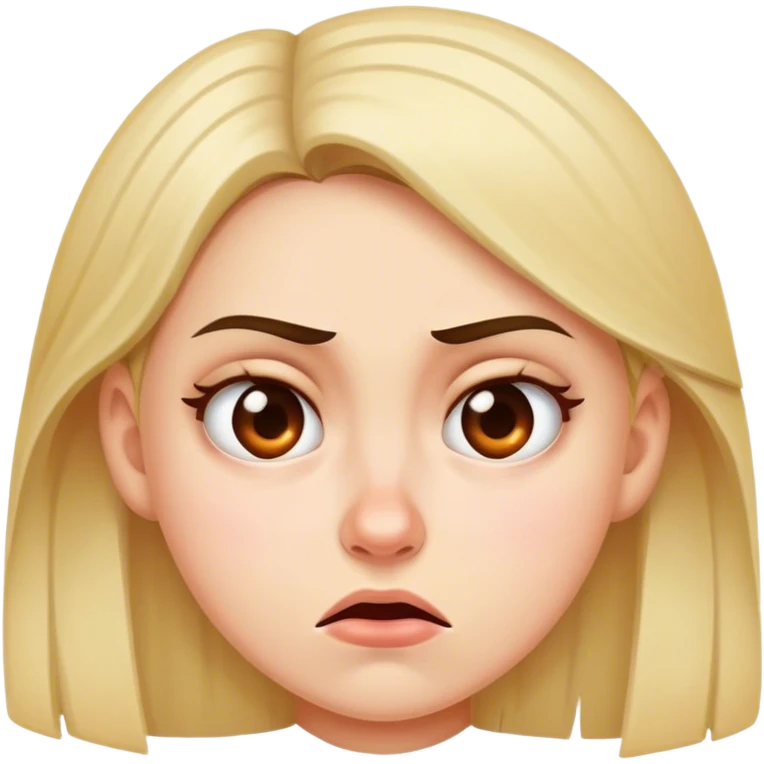 A girl with a disgusted face emoji