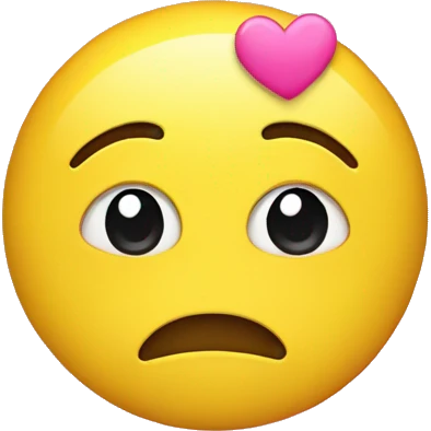 Shy yellow emoji with pink hearts around it  emoji