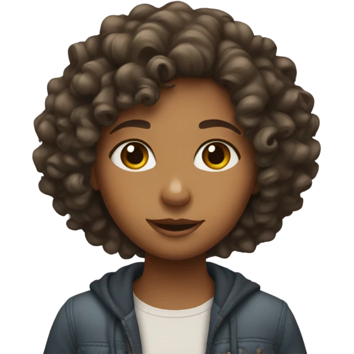 A curly hair Girl  emoji