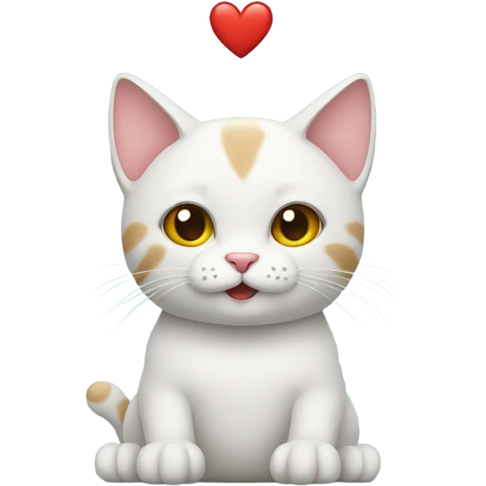 Cat with heart hands emoji