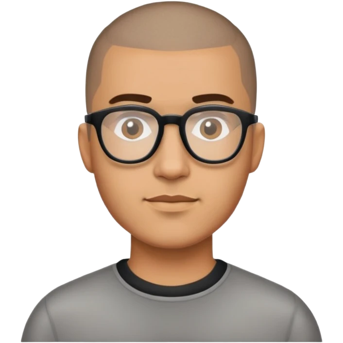 Buzz cut Latino with glasses emoji