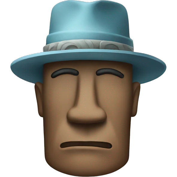Moai wearing a cool hat emoji