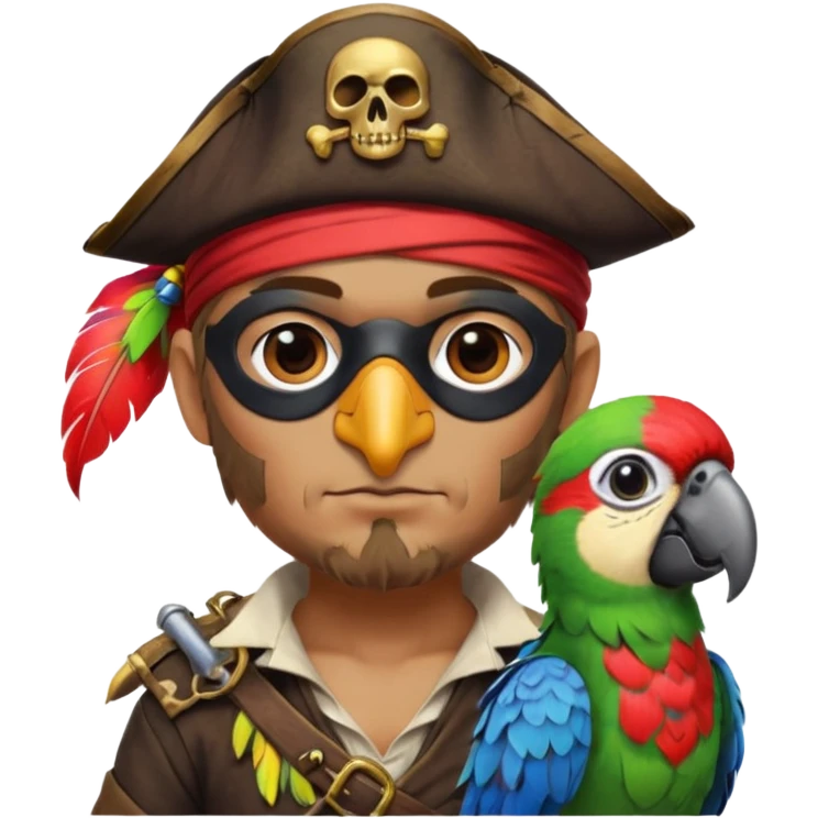 pirate and parrot emoji