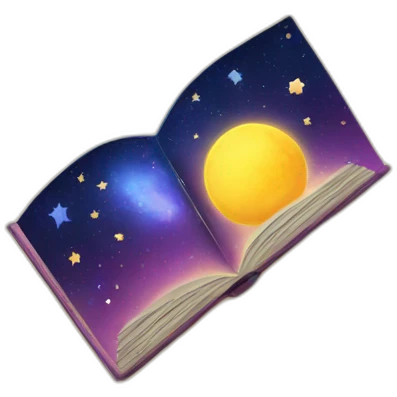 Open book about stars and planet emoji