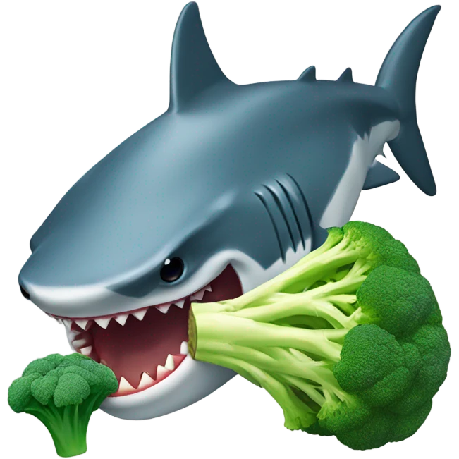 Shark eat broccoli  emoji