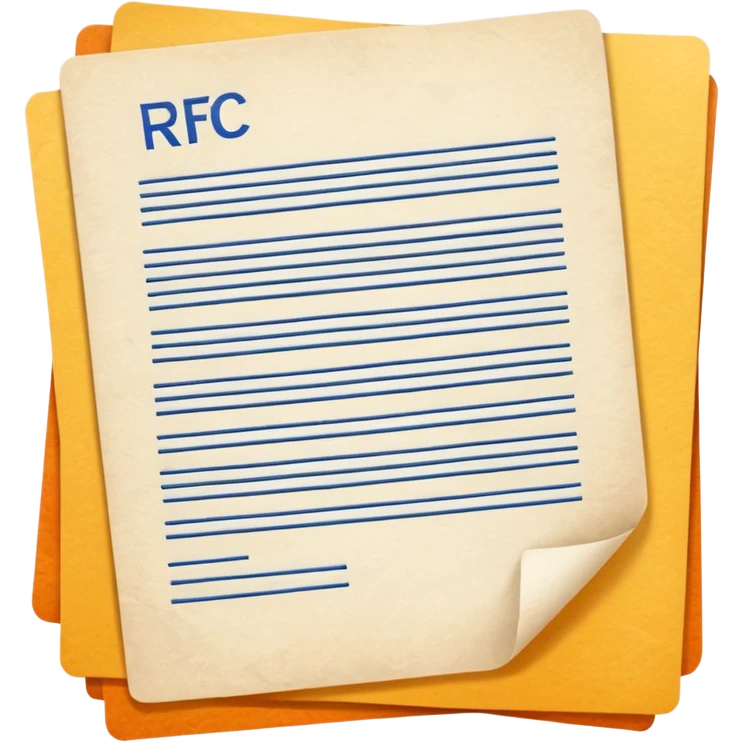 Requests for Comments with "RFC" letters on it emoji