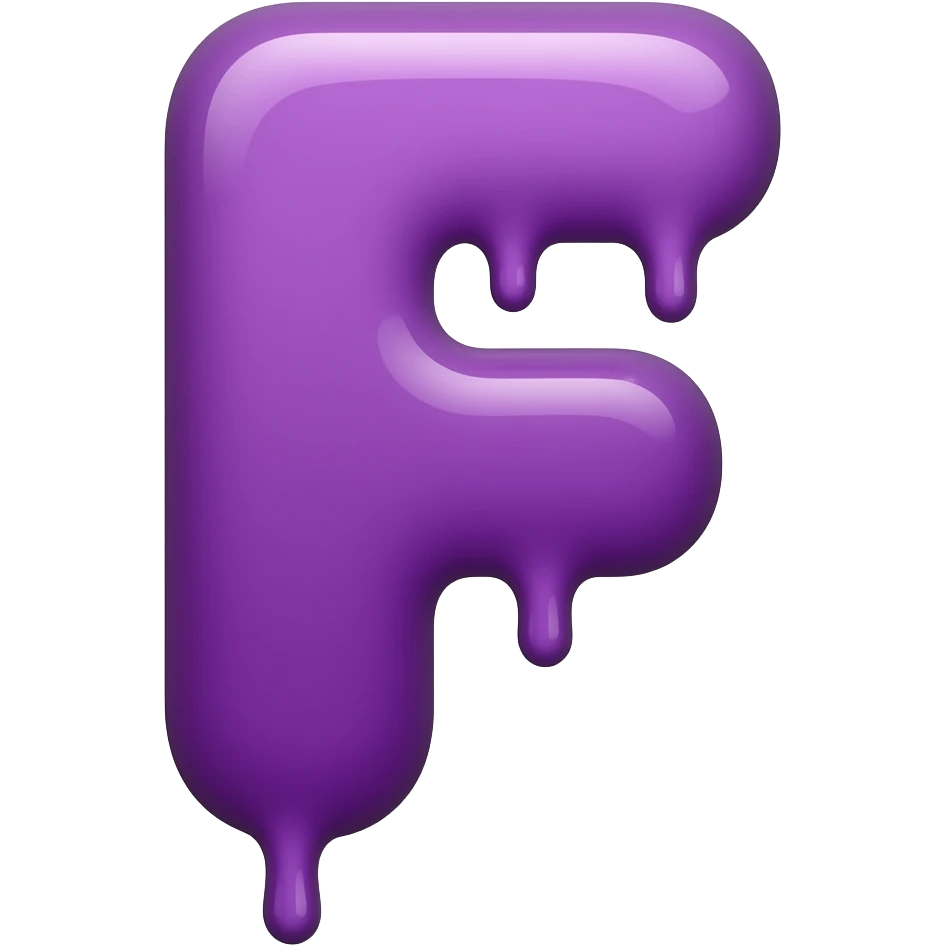 letter "F" slimey purple emoji
