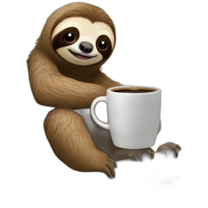 Coffee sloth in tree emoji