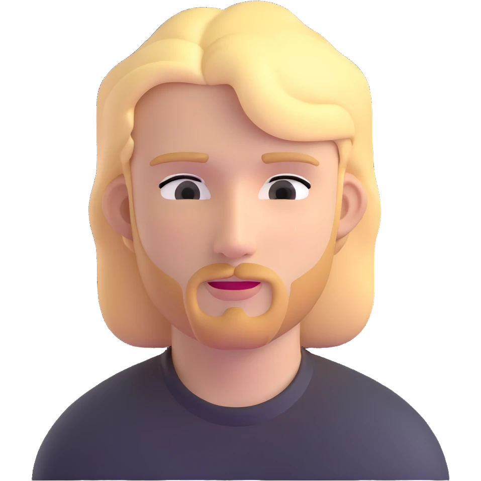 young man with blonde hair and minimal facial hair emoji
