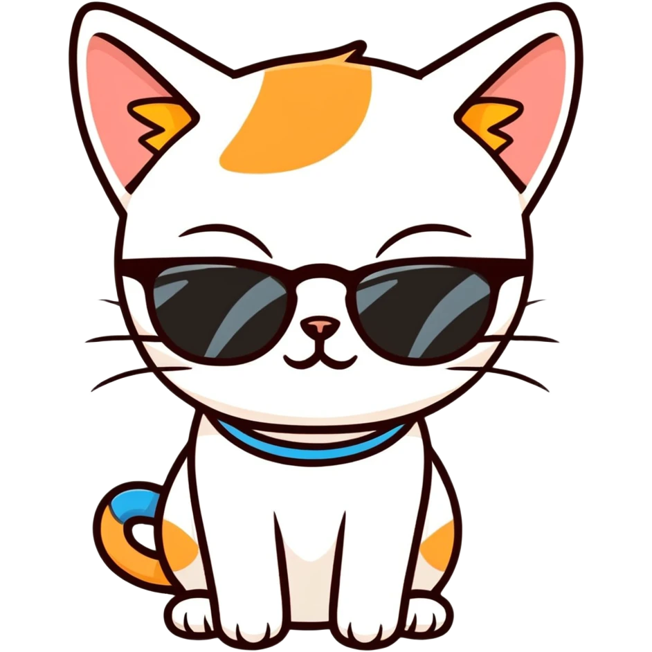 Cat with sunglasses emoji