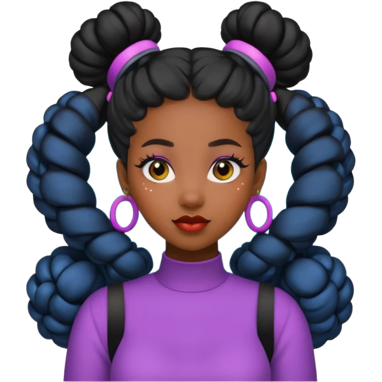 Black woman with Space buns emoji