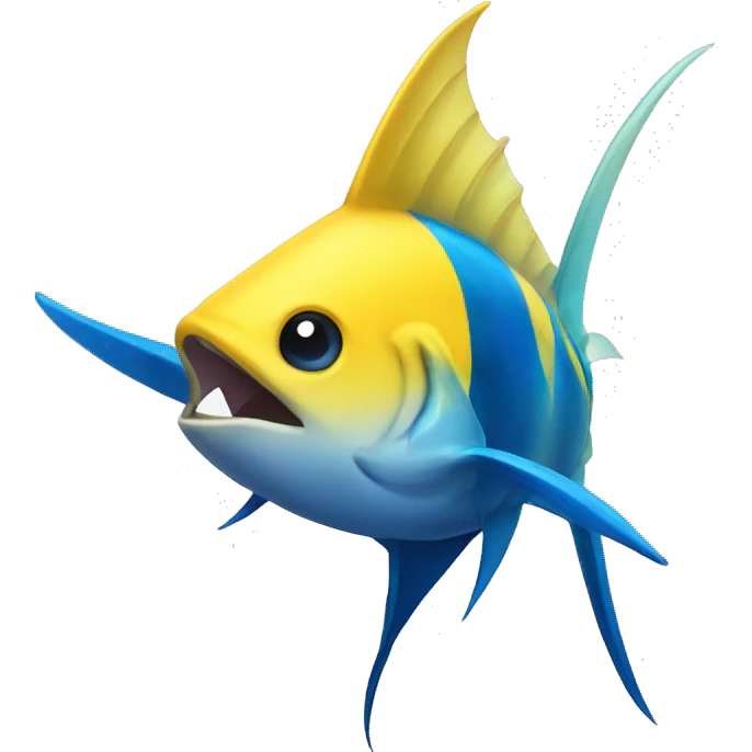 Yellow and blue sword fish  emoji