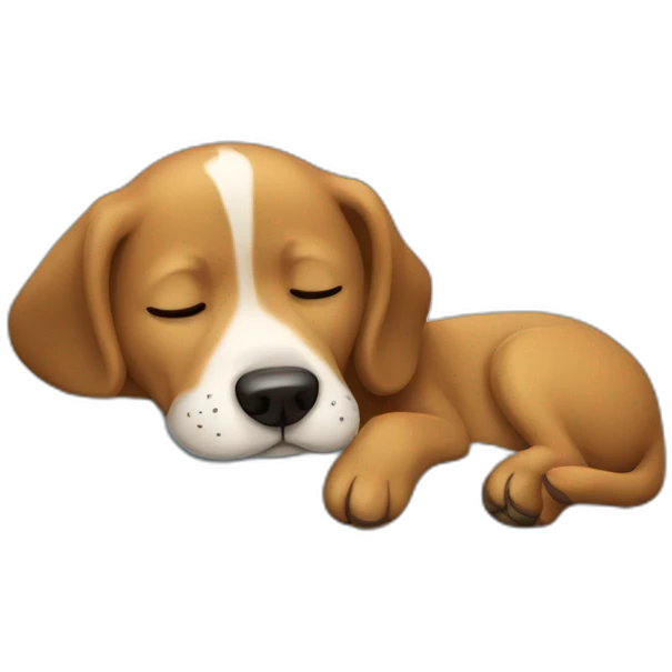 Perro durmiendo sobre cama emoji
